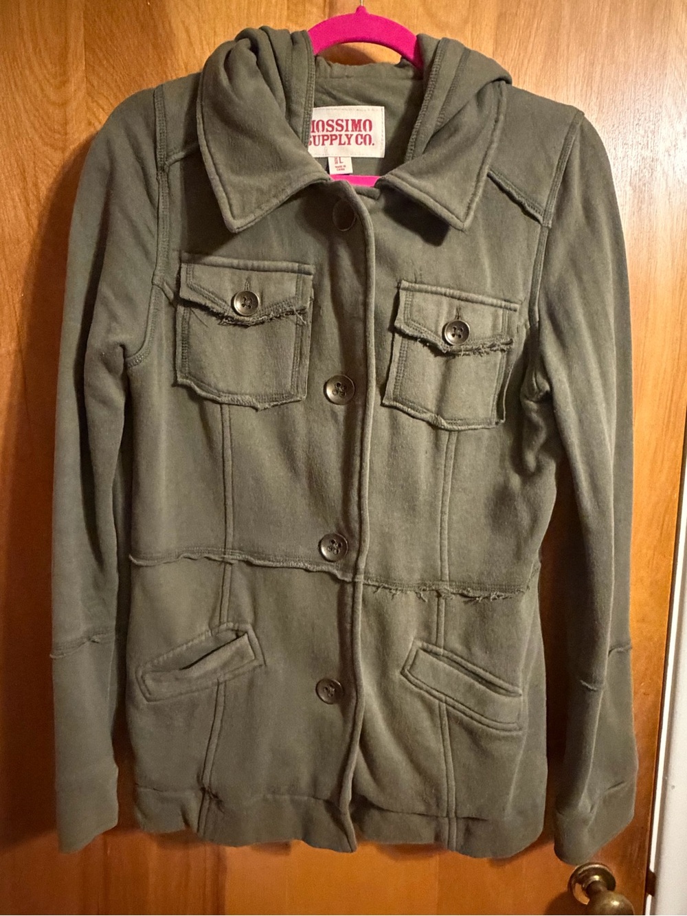 Mossimo Supply Co. Olive Utility Hooded Jacket